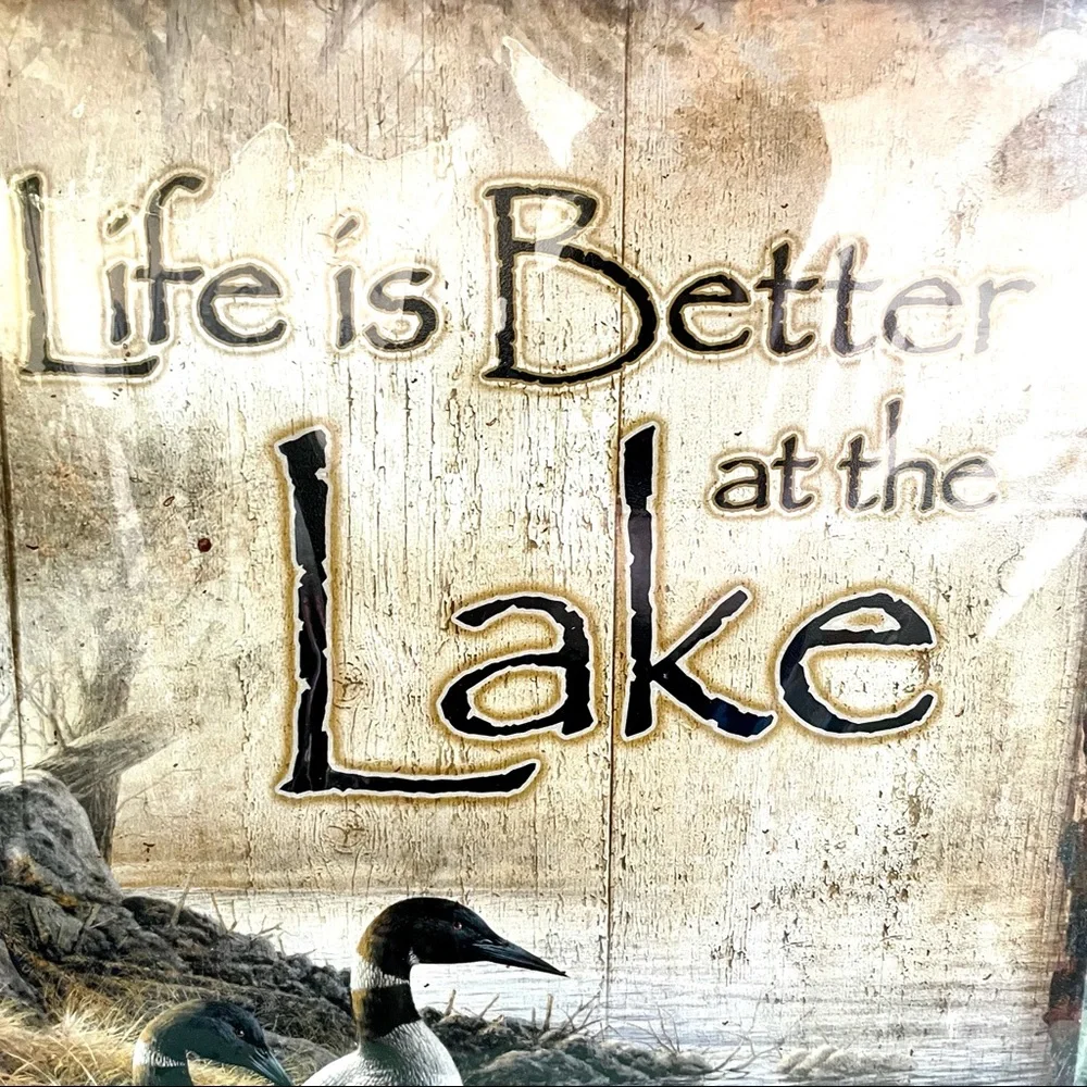 NEW Life Is Better At The Lake Metal Sign